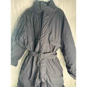 VTG 1980s Eddie Bauer Goose Down Puffer Jacket Parka Lg  Gore-Tex Belted No Hood